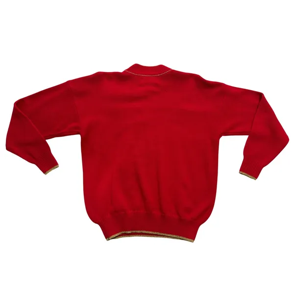 Vintage Dana Scott Christmas Sweater Women L Red Gold Ornament Gold Embroidery - Image 5