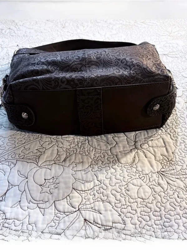 ♨️NWT Patricia Nash Lancaster Tooled Leather Studded Western Buckle Tote Bag❤️ - Image 8