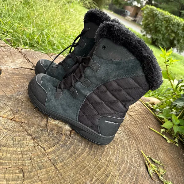 Columbia Ice Maiden II black leather suede waterproof winter boots women's size 8.5 - Image 5