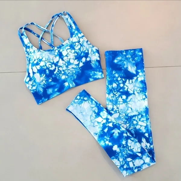 Blue Tie Dye Set- Top & Leggings - Image 4