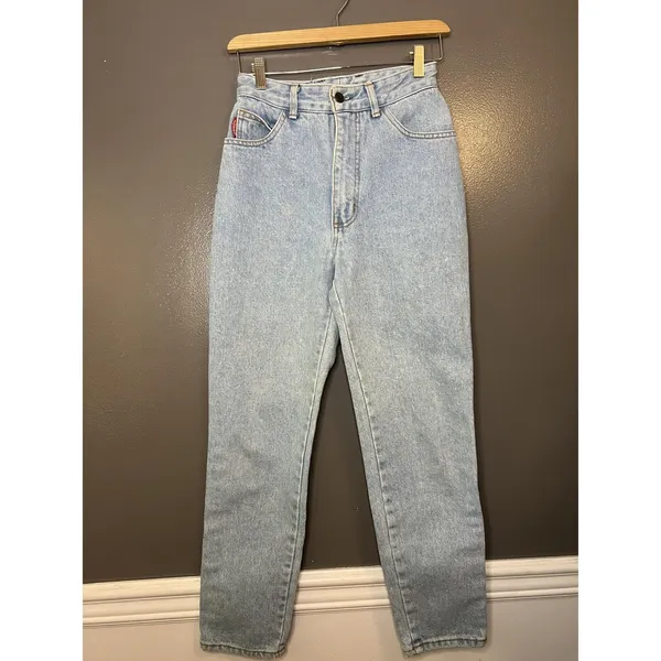 Bongo Jeans Juniors 5 Blue Light Wash High Rise Mom Denim Made In USA Vintage - Image 3