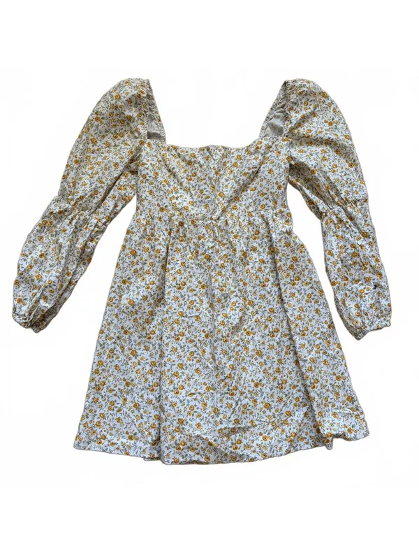 Reformation Michaela Dress Lima Floral Square-Neck Puff Sleeve Prairie Cottage 4 - Image 5
