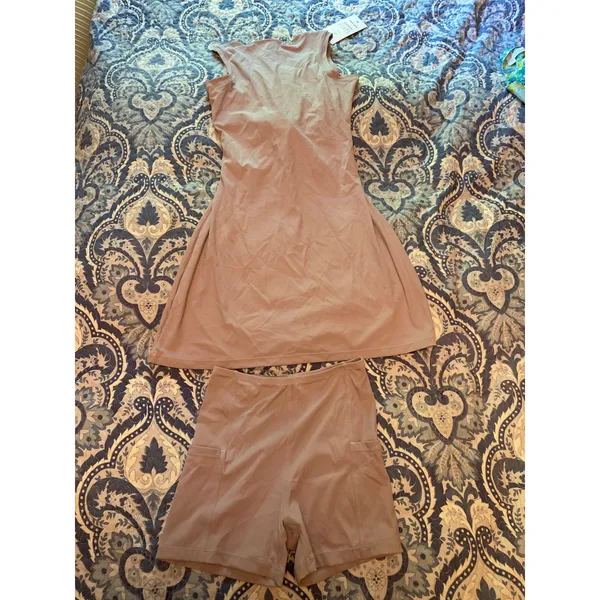 NWT Halara Lavender Purple Backless Active Dress BuiltIn Bra Tank Mini Flare XXS - Image 5