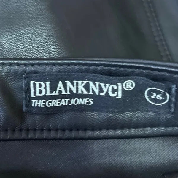BlankNYC The Great Jones Black Faux Leather Skinny High Waist Trousers Pants 26 - Image 5