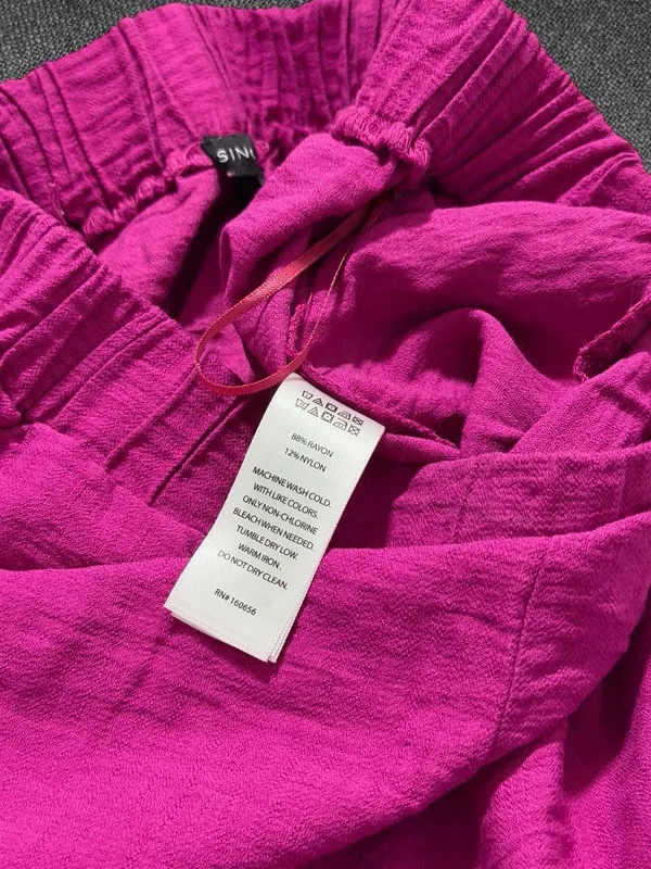 Sincerely Jules Magenta Pull On Wide Leg Pants Size Medium Pink - Image 8