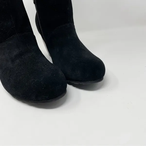 LAmour Des Pieds Pamby Black Suede Ruched Western inlaid Heel Boots womens 6 - Image 5