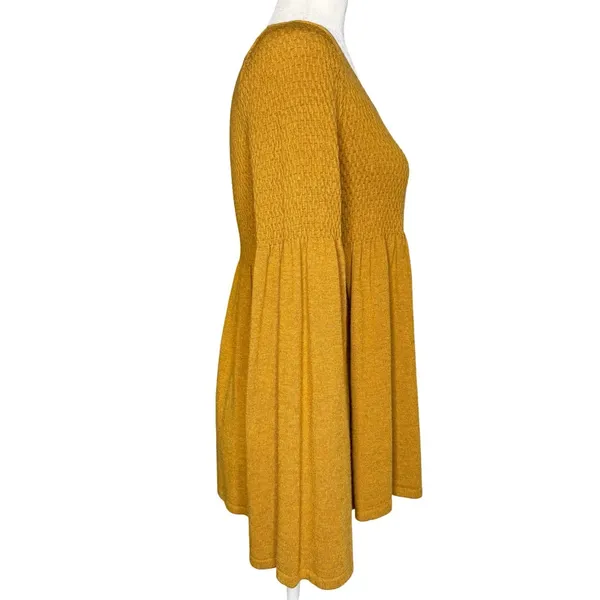 Anthropologie M Knitted and Knotted Esme Wool Blend Bell Sleeve Sweater Babydoll - Image 3