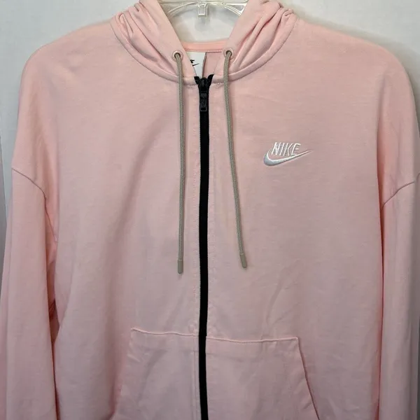 Nike Women’s Medium Pink Full Zip Hoodie Fleece Sportswear Sweatshirt Jacket - Image 2