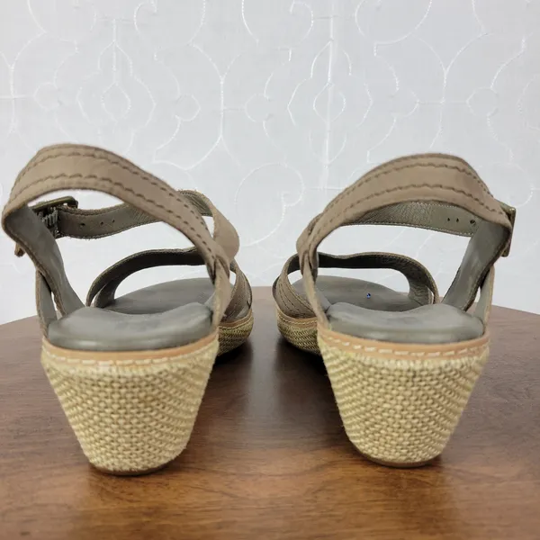 Timberland Earthkeepers Whittier Womens Sandals 9 Gray Jute Leather Wedge 8260R - Image 11