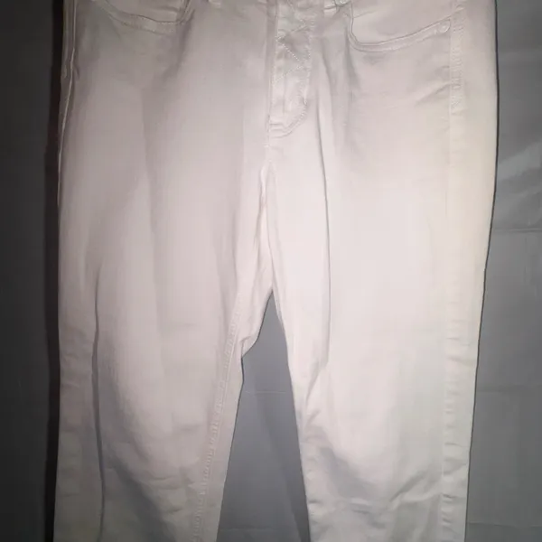 J. Jill Denim Womens White High Rise Straight Leg Crop Raw Hem Jeans 4 Petite - Image 5