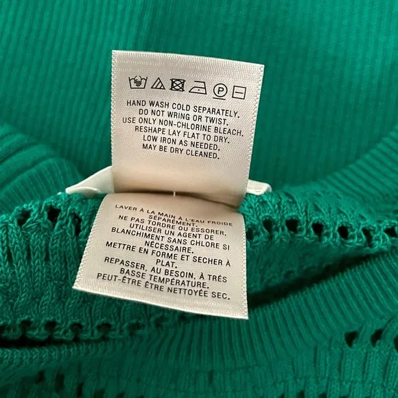 Anthropologie MAEVE Promenade Pointelle‎ Knit Dress Solid Green Flirty X-Small - Image 14
