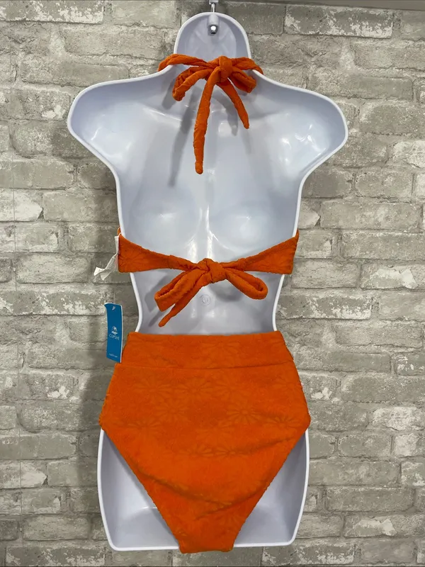 Cupshe Orange Textured Halter High-Waist Bikini - Image 2