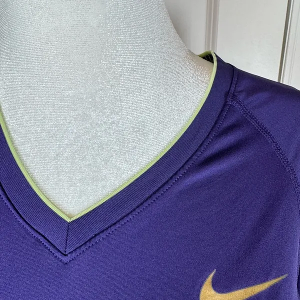 Nike Pro Combat Dri-FIT Compression Top Purple Volt Athletic Gym Women M Fitted - Image 5