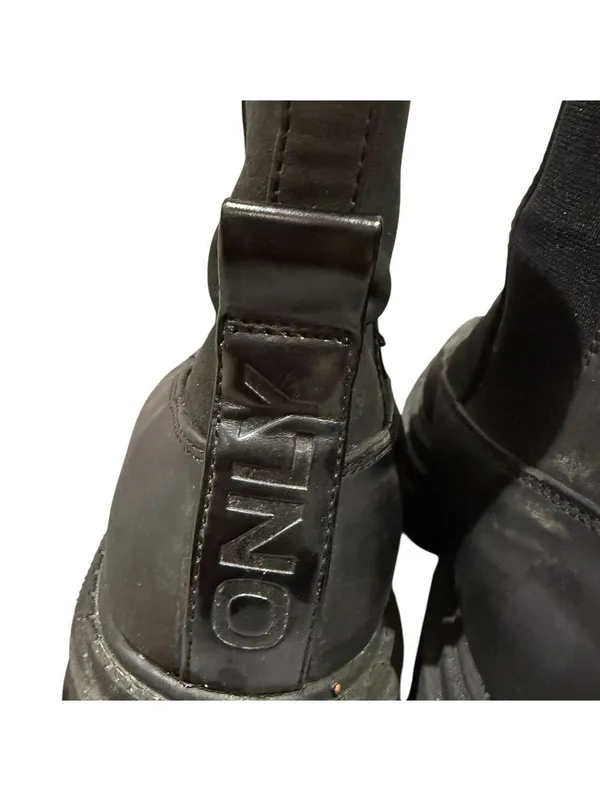 Only Black Chunky Ankle Boots Size 39 - Image 6