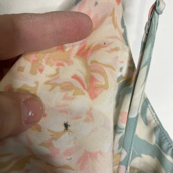 Abercrombie & Fitch floral cropped tank top blue cream peach women's size small‎ - Image 9