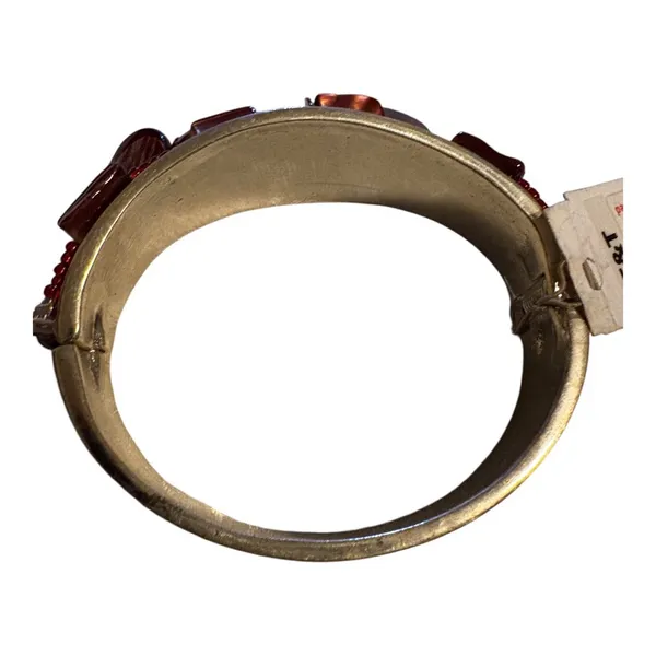 Red & Silver Charm Bangle Bracelet One Size - Image 4