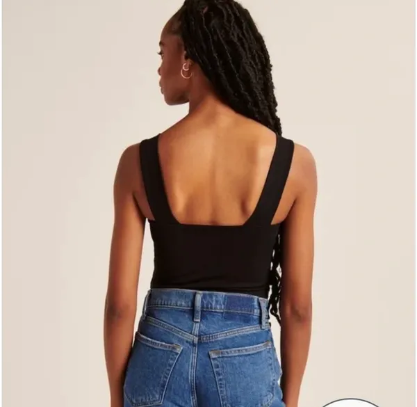 Abercrombie Black Square Neck Bodysuit - Image 3