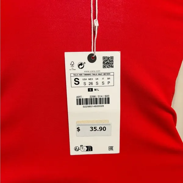 NWT ZARA Red Cross Strap Bodysuit with Silver Ring Hardware - Image 11