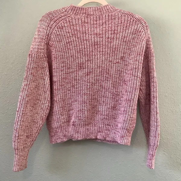J.Crew Pink Knitted Cotton Blend Preppy‎ Casual College Crew Neck Sweater S - Image 4