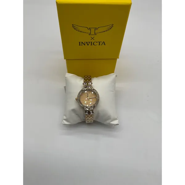 Invicta Wildflower I Womens Gold Tone Crystal Bezel Watch 30mm New in Box - Image 9