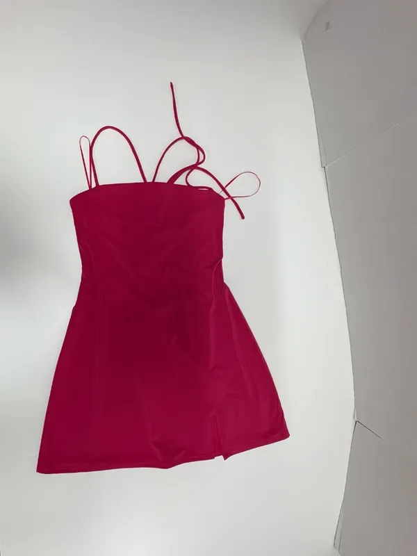 Garage Red Sleeveless Back Lace-Up Dress = Size‎ S. - Image 6