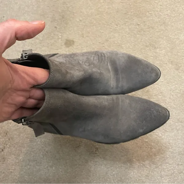 Costa Diva Gray Suede Ankle Zipper Booties Size 8 - Image 4