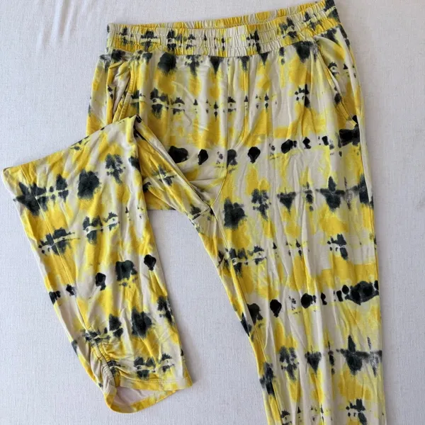 Cabi Atomic Lounger Pants Yellow Tie Dye Ruched Rayon Large‎ - Image 4