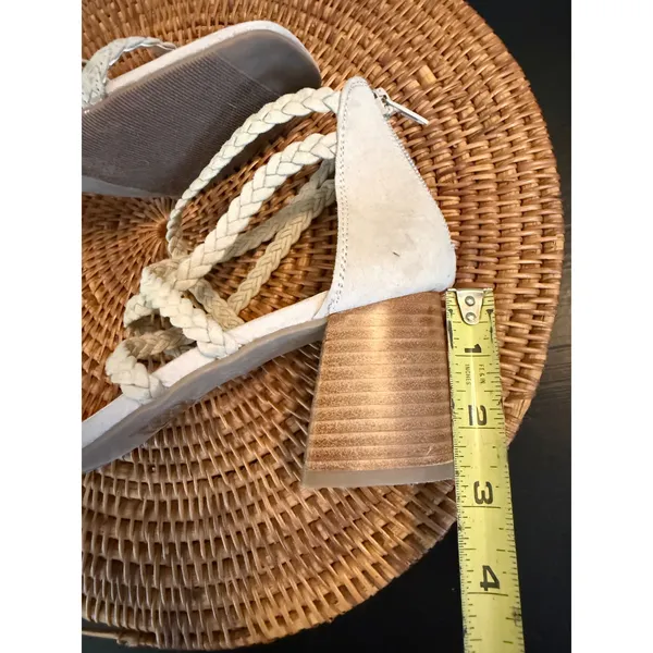 Joie Felina Braided Strappy Block Heel Sandals Sand Beige Square Toe‎ Size 8.5 - Image 10