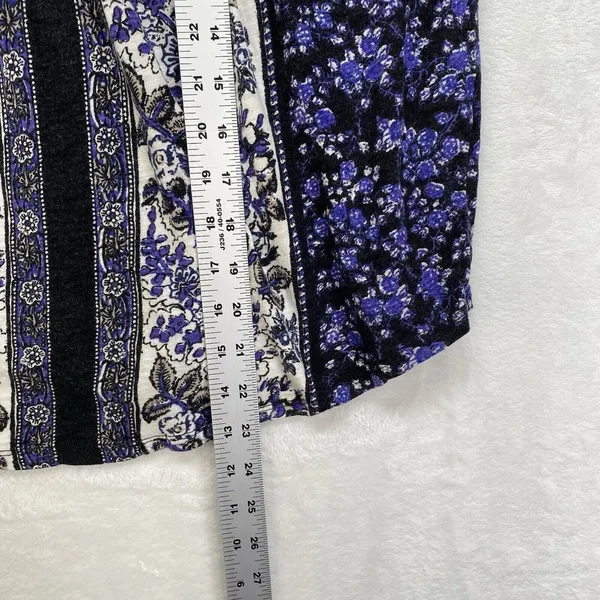 Lucky Brand top Womens S Short Sleeve Peasant Blue Print floral - flaw‎ - Image 3