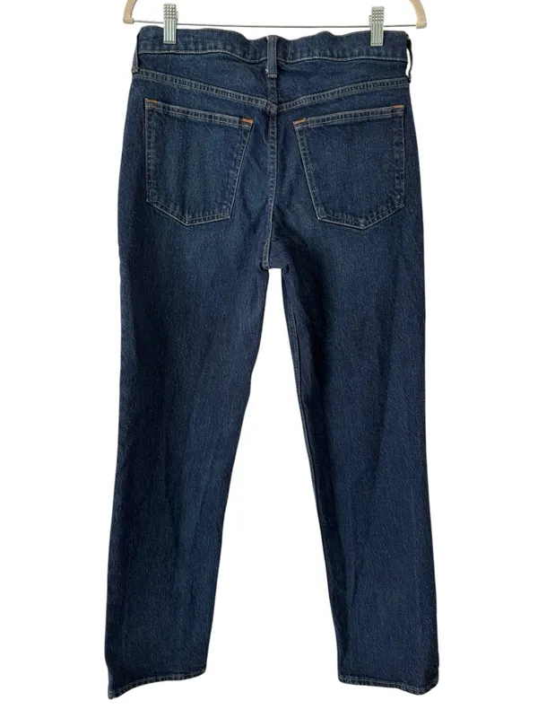 Abercrombie & Fitch Mid Rise 90s Straight Leg Jeans Women’s Size 28 Dark Wash - Image 2