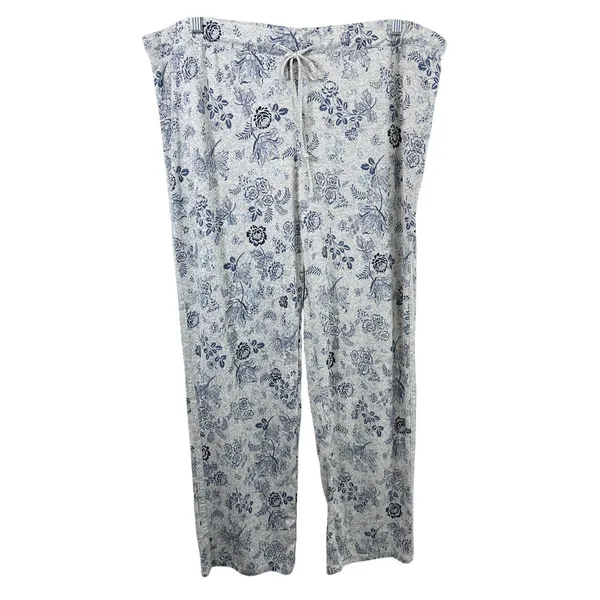 Lucky Brand XL‎ Pajama Set Gray Blue Floral Toile Short Sleeve Loungewear 727 - Image 2