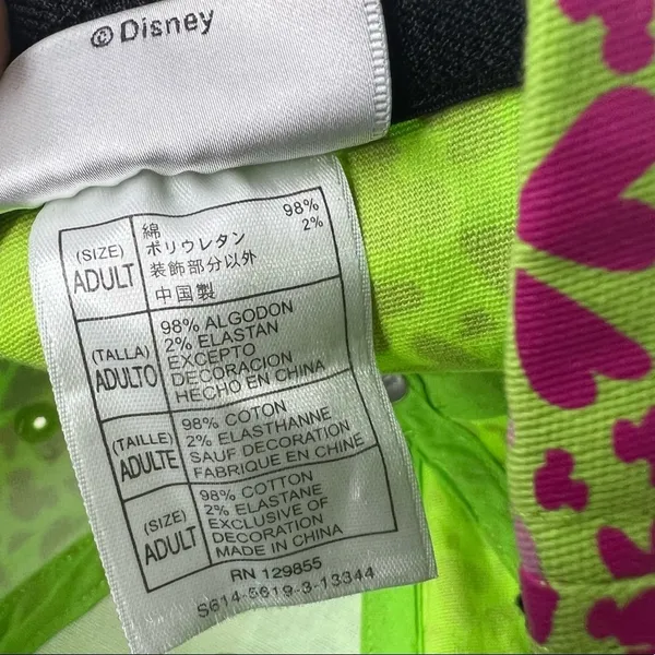 Disney Parks neon green pink hearts Mickey Mouse ears cap hat adult - Image 9