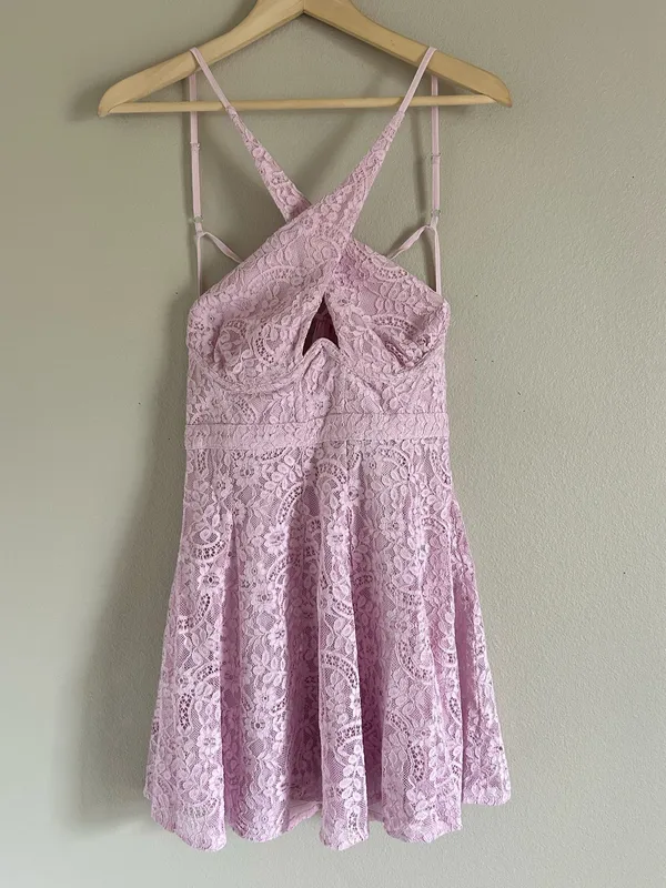For Love & Lemons Pink Carmela Lace Halter Dress size Small NWT - Image 2