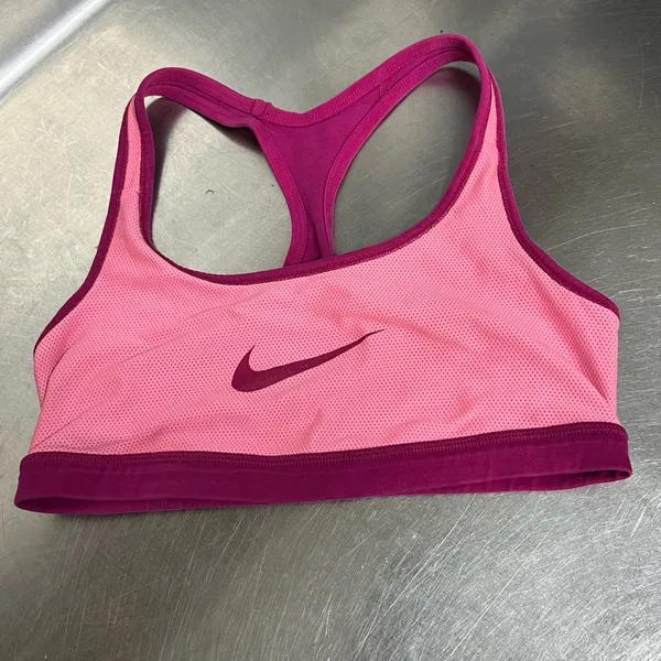 Nike Dri Fit Reversible Racerback Pink Sports Bra - Size Medium - GUC - Image 4