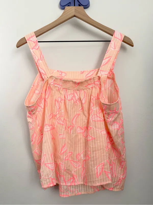 Carve Designs XL Jacey Babydoll Tank Top Jade Relaxed Peachy Orange Sheer Beach - Image 2