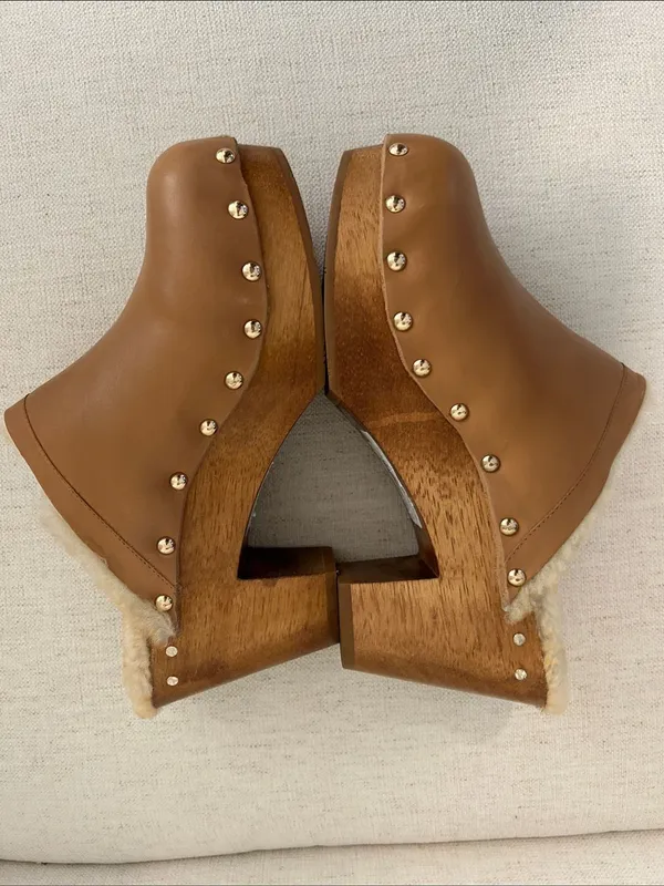 BEEK Woodpecker Shearling Clog, Saddle, Size 11, NEW NWT no box - Image 7