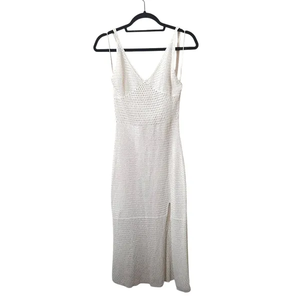 ARITZIA Wilfred Evie Crochet Midi Dress White Large‎ - Image 2
