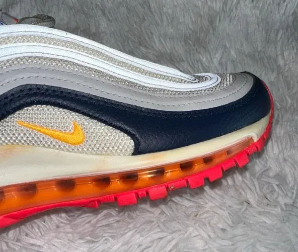 Nike Air Max 97 Platinum Pink Navy Orange Women’s Size 7.0- 921733-015 - Image 10