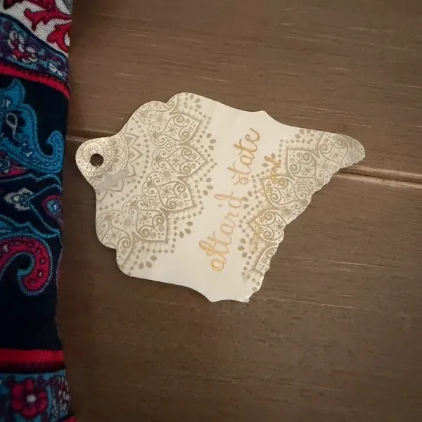 Altar’d State NWT Paisley Crochet Halter Dress M Navy Pink Boho Festival - Image 7