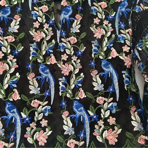 Topshop Floral Peacock Embroidered Crochet Top - Image 6