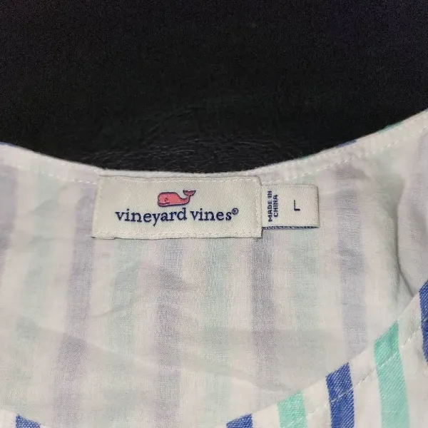 Vineyard Vines Womens Hope Bay‎ Striped Button Front Short Romper Large - Image 4