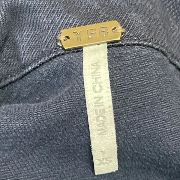 YPB Abercrombie & Fitch Navy Blue Short Sleeve Button Denim Jean Shirt Dress XS - Image 4