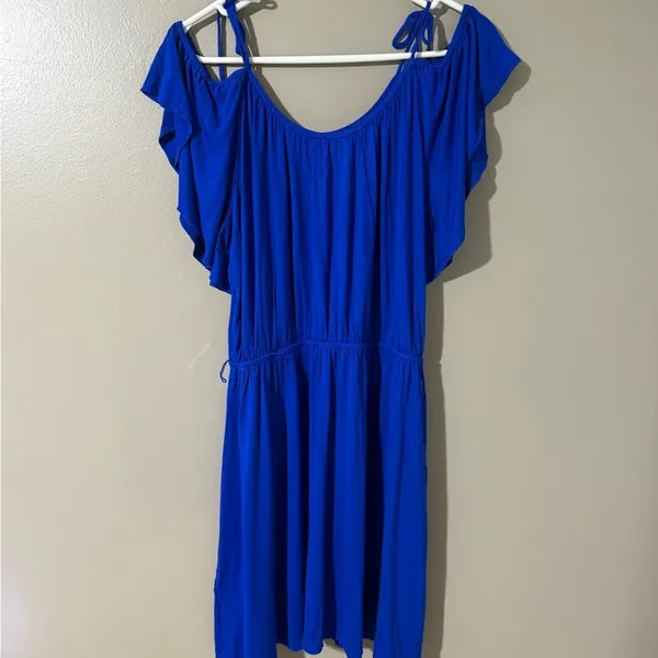 Express Blue Flutter Sleeve‎ Sundress - Image 2