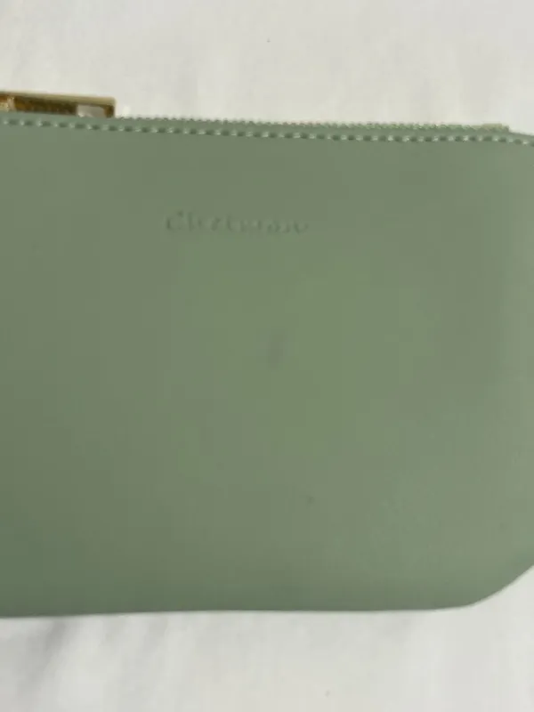 Chelmon Sage Green Faux Leather Zip Coin Purse Pouch Wallet Minimalist Gold Zip - Image 2