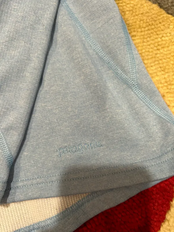 Patagonia Performance Baselayer Capilene Quarter Zip Sweatshirt Light Blue S - Image 3