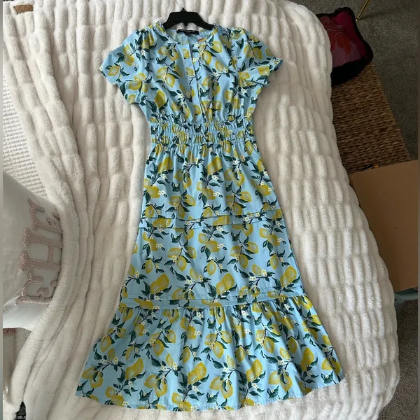 NWT French Connection Bluebird Lemon Maxi Dress - Image 2
