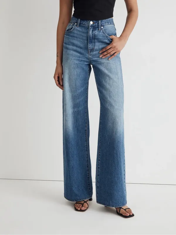 Madewell Superwide Leg Jeans High Rise Blue Denim Size 28 - Image 2