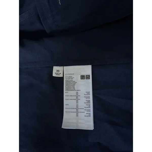 Uniqlo x Comptoir des Cotonniers Navy Linen Blend Blazer Jacket XS - Image 8