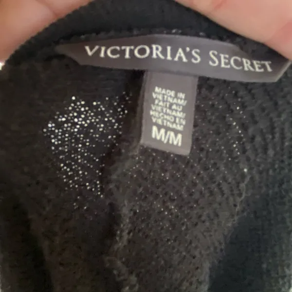 Victoria's Secret Black Sequin Panel Sweatshirt Pullover Size Medium - Image 4