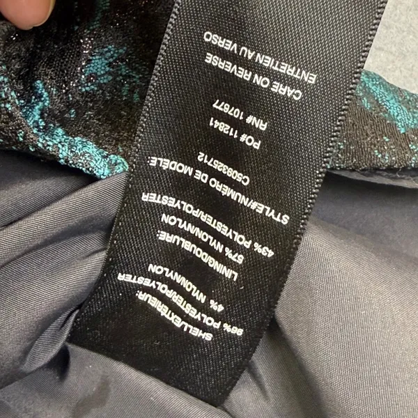 Alice + Olivia Black Teal Metallic Brocade‎ Pleated Mini Skirt estimated S - Image 7